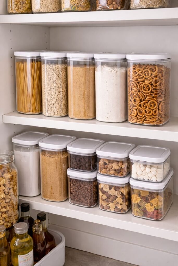 contenedores herméticos rectangulares para despensa pequeña