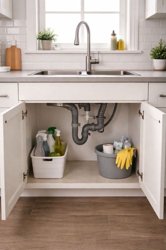 Organizador bajo el fregadero para cocina