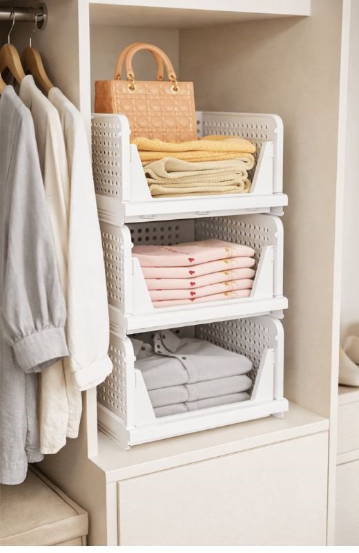 Organizador de clóset con cajones apilables para ropa