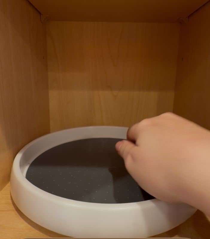 organizador giratorio transparente para especias en cocina